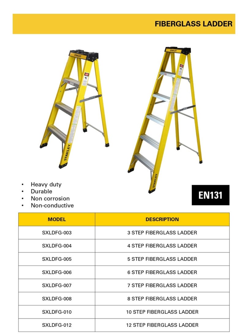Stanley - STANLEY Step Ladder | 3 Steps Fibre Ladder | Anti Slip Steps | Non-Slip Rubber Edge Guards | 150 KG Loading Capacity | EN131 Approved - Image 1