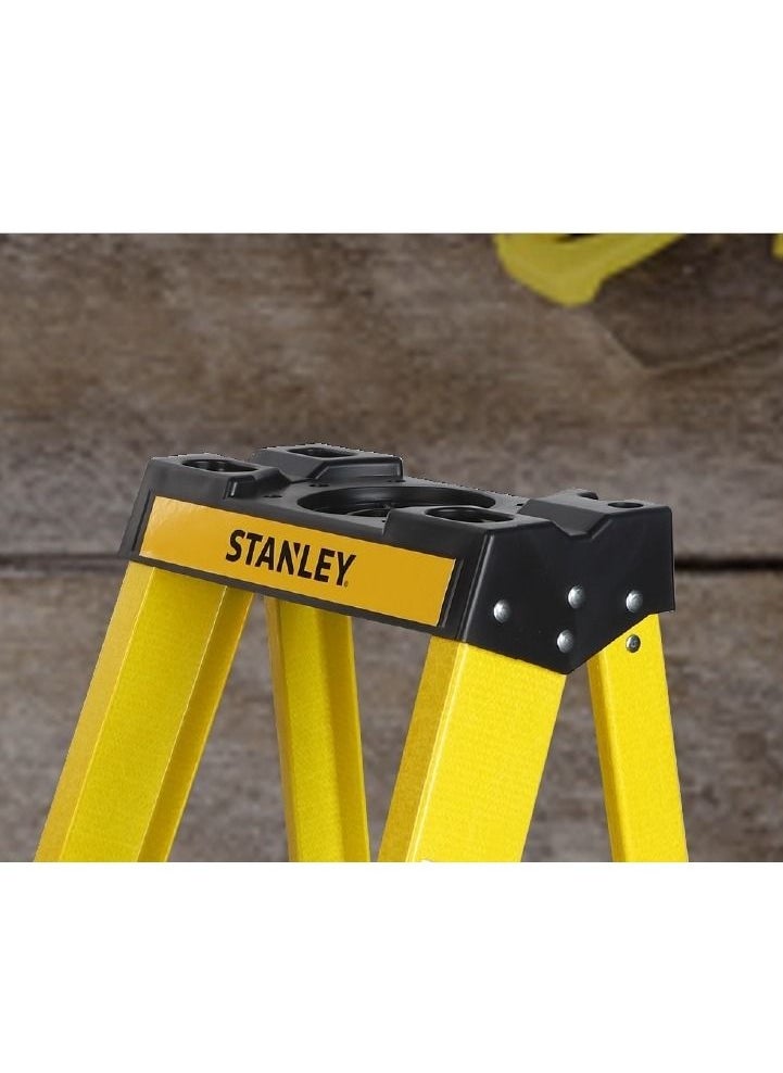 Stanley - STANLEY Step Ladder | 3 Steps Fibre Ladder | Anti Slip Steps | Non-Slip Rubber Edge Guards | 150 KG Loading Capacity | EN131 Approved - Image 1