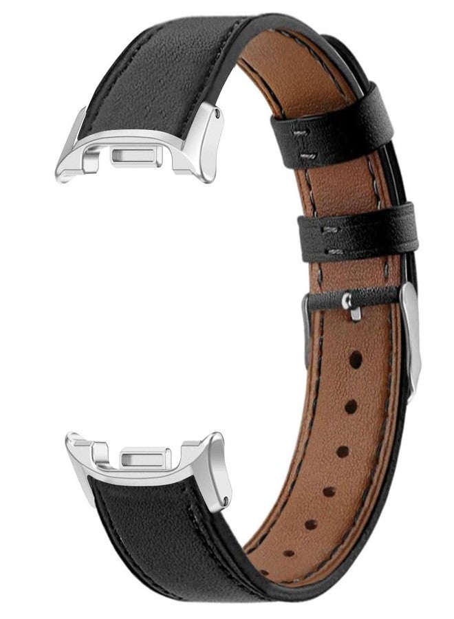 Sankel Compatible for Samsung Galaxy Watch 8 40mm 44mm/Watch 8 Classic Bands Leather, Women Men Genuine Leather Sport Replacement Strap Adjustable Wristbands Band for Galaxy Watch 8/8 Classic, Black - Image 4