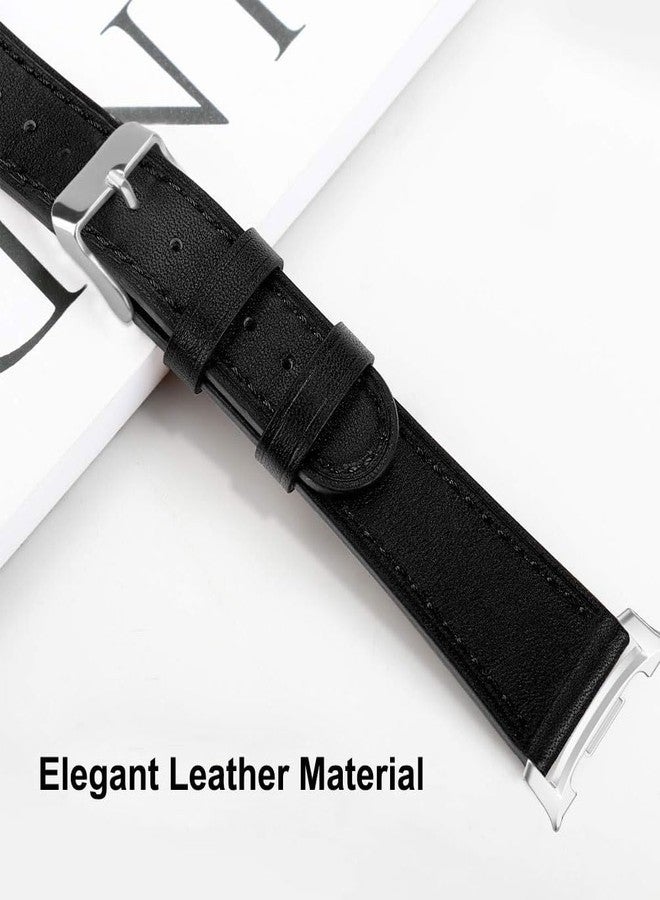 Sankel Compatible for Samsung Galaxy Watch 8 40mm 44mm/Watch 8 Classic Bands Leather, Women Men Genuine Leather Sport Replacement Strap Adjustable Wristbands Band for Galaxy Watch 8/8 Classic, Black - Image 5