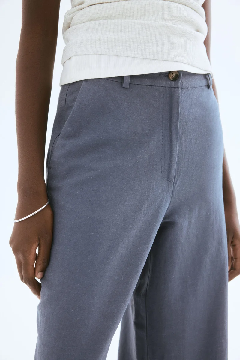 H&M Wide linen-blend trousers