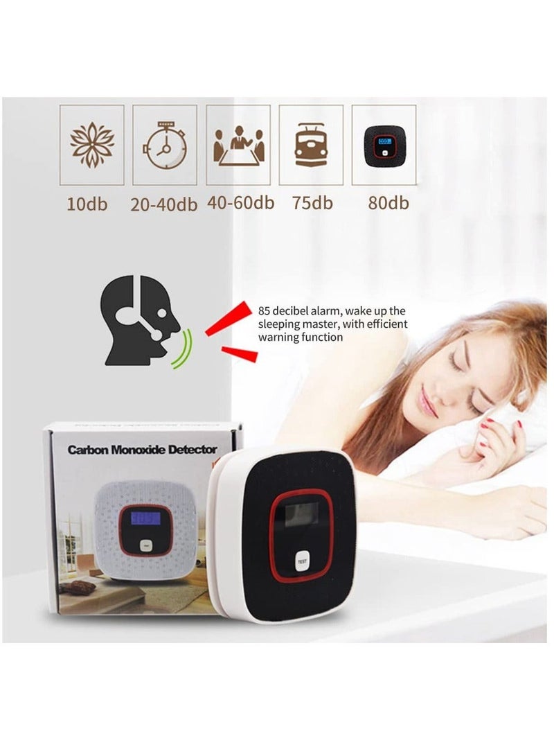 Captaintech Carbon Monoxide Alarm, CO Detector with Digital Display Sensitive Intelligent Voice, Wall-mounted Type Disaster Prevention Supplies for Home Office Kitchen - Image 2