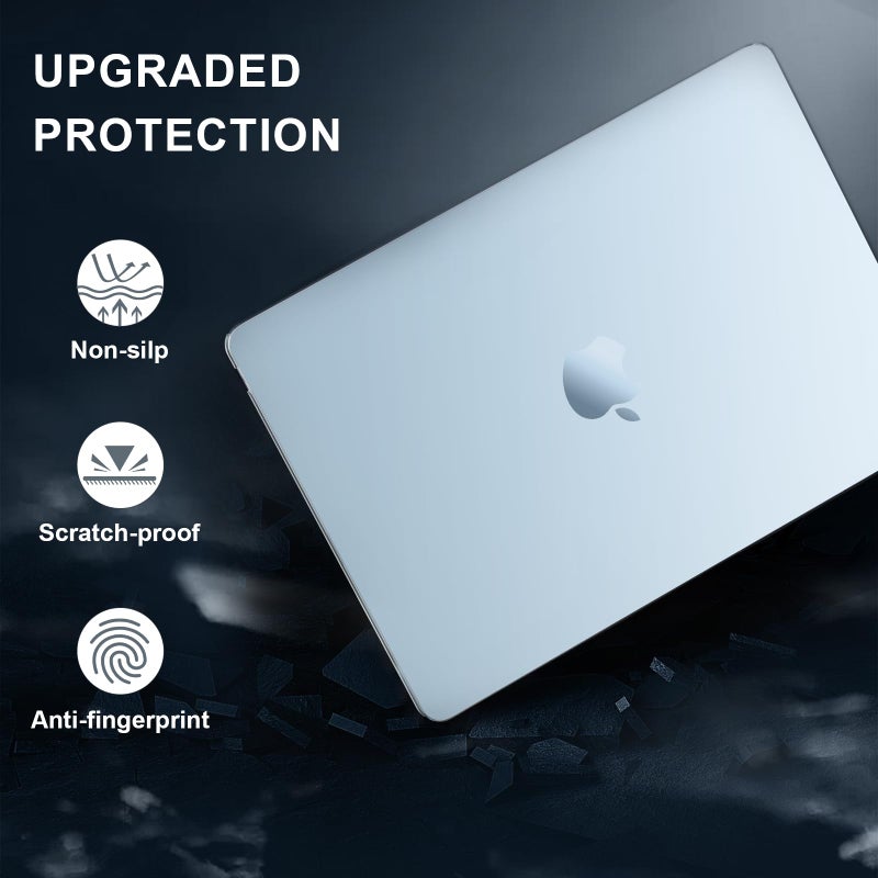 AKIT Compatible with MacBook Air 15 Inch Case 2025 2024 2023 M4 M3 M2 A3241 A3114 A2941, [Ultra-Thin] [Official Color Match] Hard Case+Screen Protector+Keyboard Cover for Mac Air 15 Inch,Sky Blue - Image 3