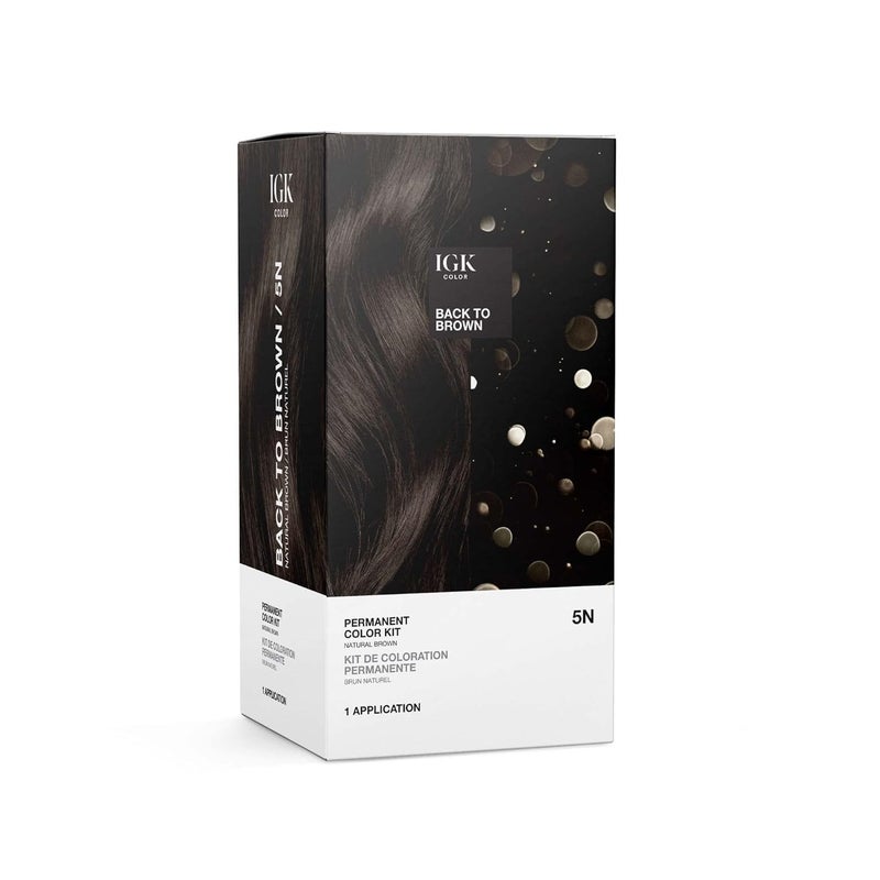 IGK Permanent Hair Color Kit | 5N Back To Brown Natural Brown | Salon-Quality Permanent Hair Dye | 100% Gray Hair Coverage | Ammonia-Free Color for Shinier, Softer Hair - Image 1