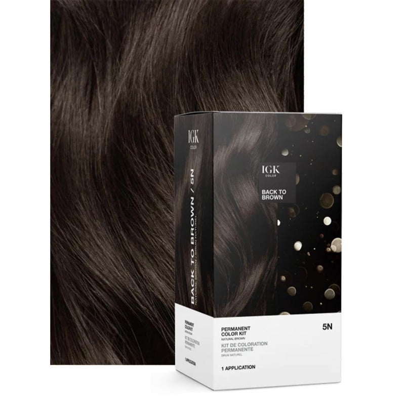 IGK Permanent Hair Color Kit | 5N Back To Brown Natural Brown | Salon-Quality Permanent Hair Dye | 100% Gray Hair Coverage | Ammonia-Free Color for Shinier, Softer Hair - Image 2