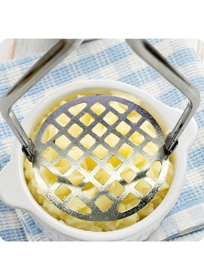 Potato Masher with Non Slip Heat Resistance Handle and Large Round Press Plate for Vegetable Fruits and Baby Food Sturdy & Easy to Use for Cooking and Kitchen Gadget - Image 5