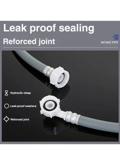Generic Universal Washing Machine Inlet Hose with 3/4 x 1/2 Inch Bush Adaptor & Teflon Tape - Heavy Duty Water Supply Hose for Washing Machines & Dishwashers, Leak-Proof Design, Flexible & Durable  - Image 3