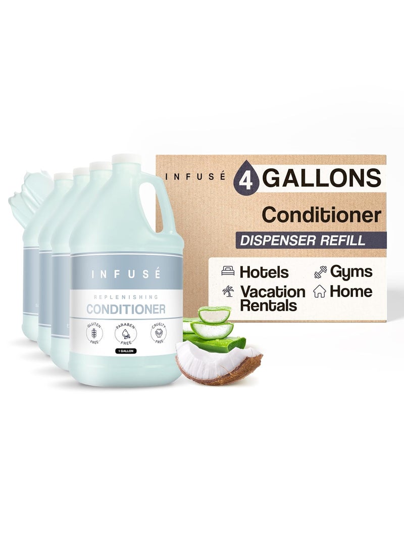 Terra Pure Terra Pure Infuse Hotel Conditioner | 1 Gallon | Designed to Refill Soap Dispensers (Set of 4) 