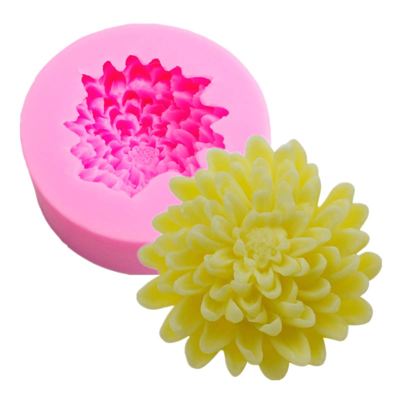Anktily Chrysanthemum Flower Silicone Soap Mold Candle Mold Fondant Chocolate Cake Candy Mould Resin Clay Baking Pastry Tools - Image 1