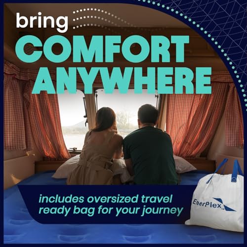 EnerPlex Twin Air Mattress with Built-in Pump - 16 Inch Double Height Inflatable Mattress for Camping, Home & Portable Travel - Durable Blow Up Bed with Dual Pump - Easy to Inflate/Quick Set Up﻿ - Image 5