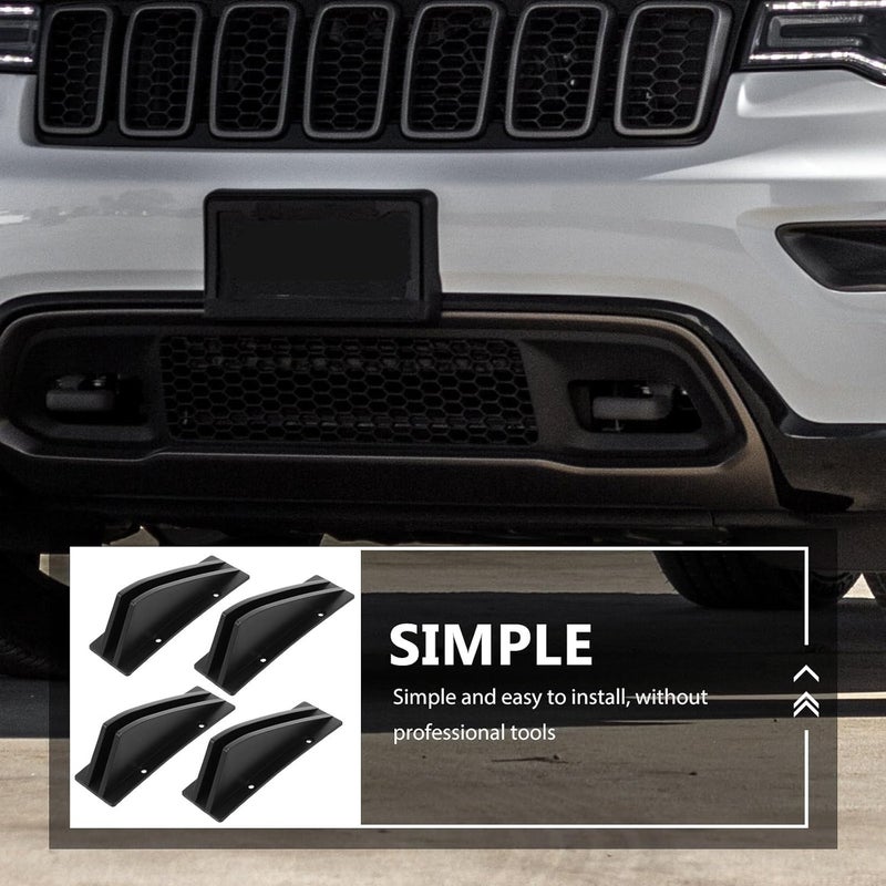 4pcs Car Lower Bumper Diffuser Rear Bumper Spoiler Fin Protector Vehicle Tail Accessory Black Automotive Modified Part for Exterior Styling - Image 5