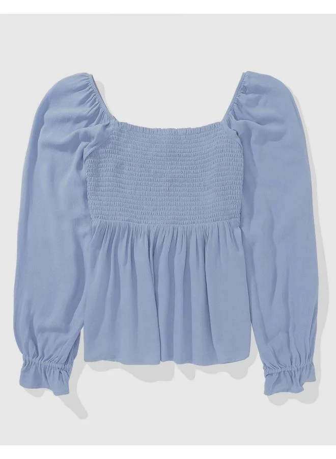آري من امريكان ايجل Puff Sleeve Ruched Top