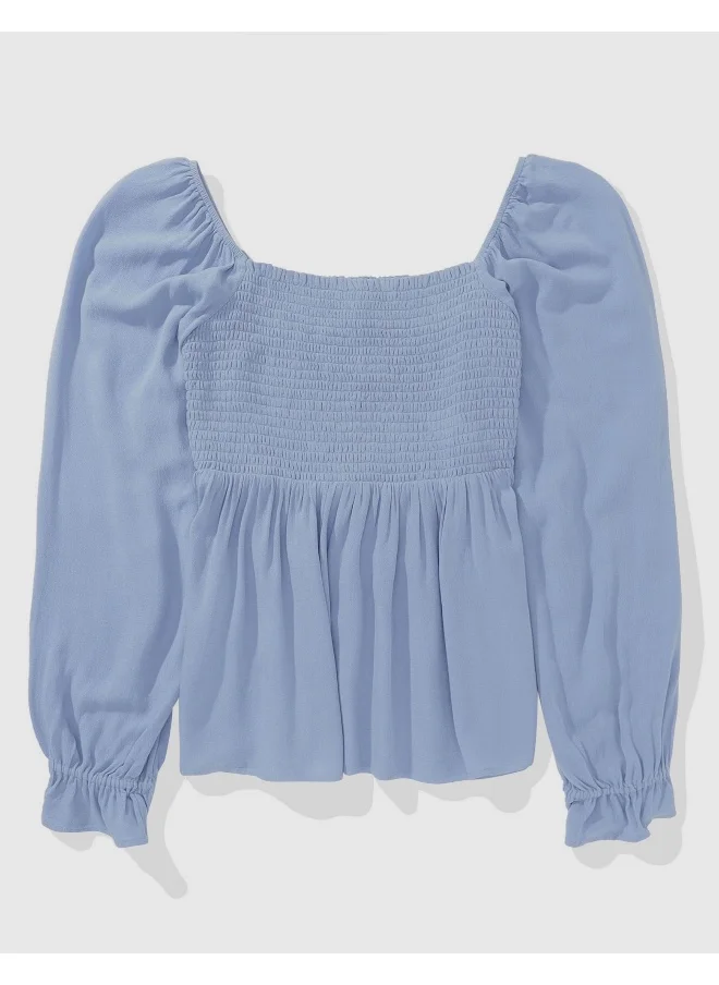 Aerie Puff Sleeve Ruched Top