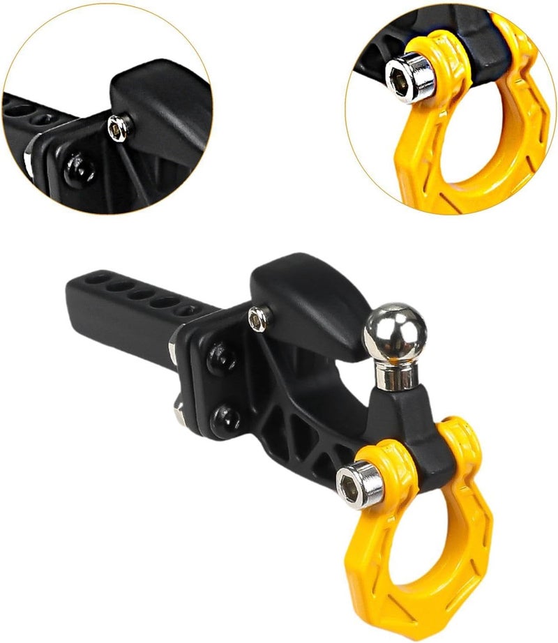 1:10 1:18 Climbing Car Hook Towing to Install Hook for RC Cars Upgrade Part for SCX10 RC RC Crawler Car Trucks, Yellow - Image 3