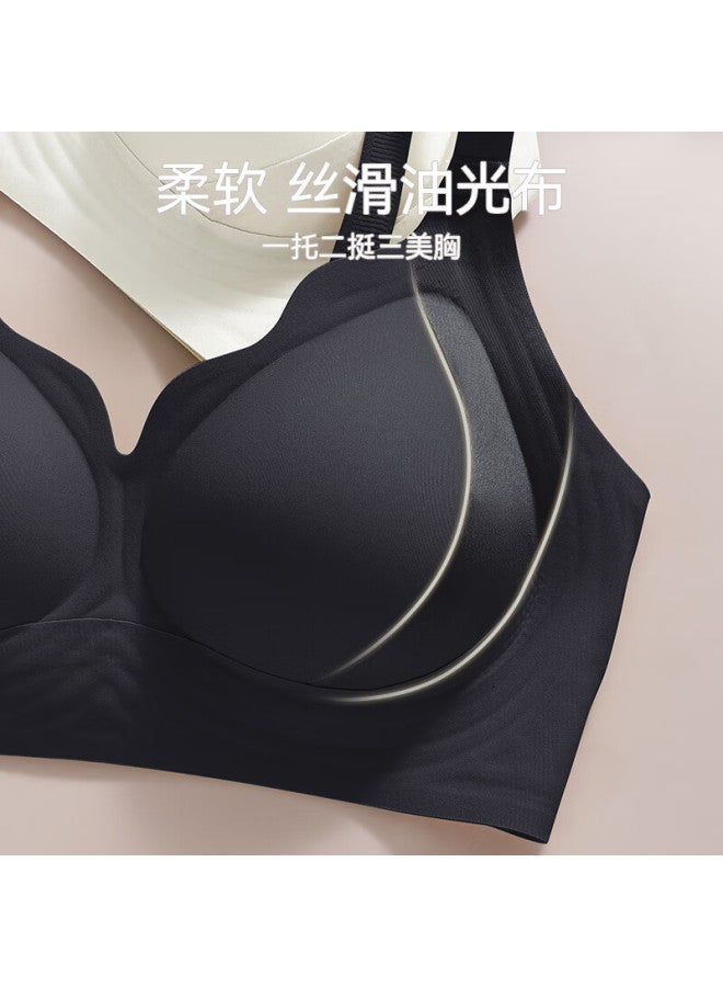Gracewell Anti-gravity Lift Seamless Bra For Women, Small Breast Push-up, Side Support, Anti-sagging, Soft Adjustable Bra, Black M