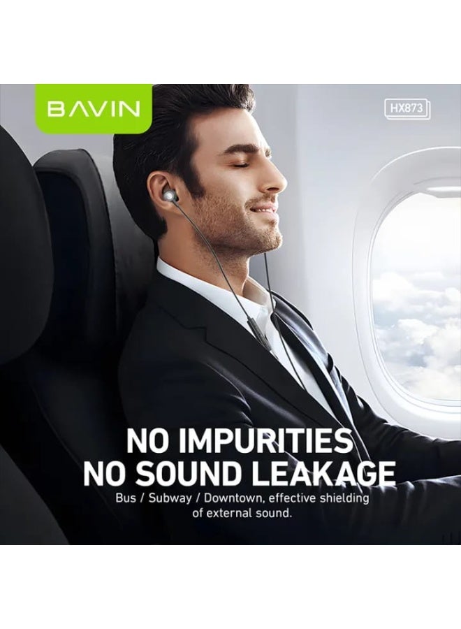 Bavin HX873 Wired Earphone Type-C In-Ear Headphone Headset With Microphone Stereo Audio Sounds Hi-Fi Bass - Image 3