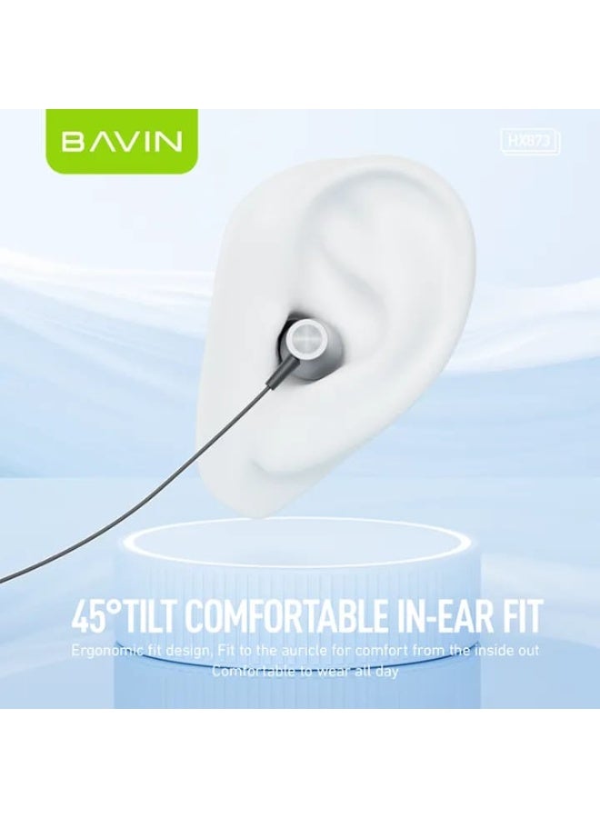 Bavin HX873 Wired Earphone Type-C In-Ear Headphone Headset With Microphone Stereo Audio Sounds Hi-Fi Bass - Image 4