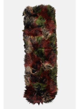 ADRIENNE VITTADINI Women Abstract Print Faux Fur Scarves 125 x 25 cm, Red  - Image 2
