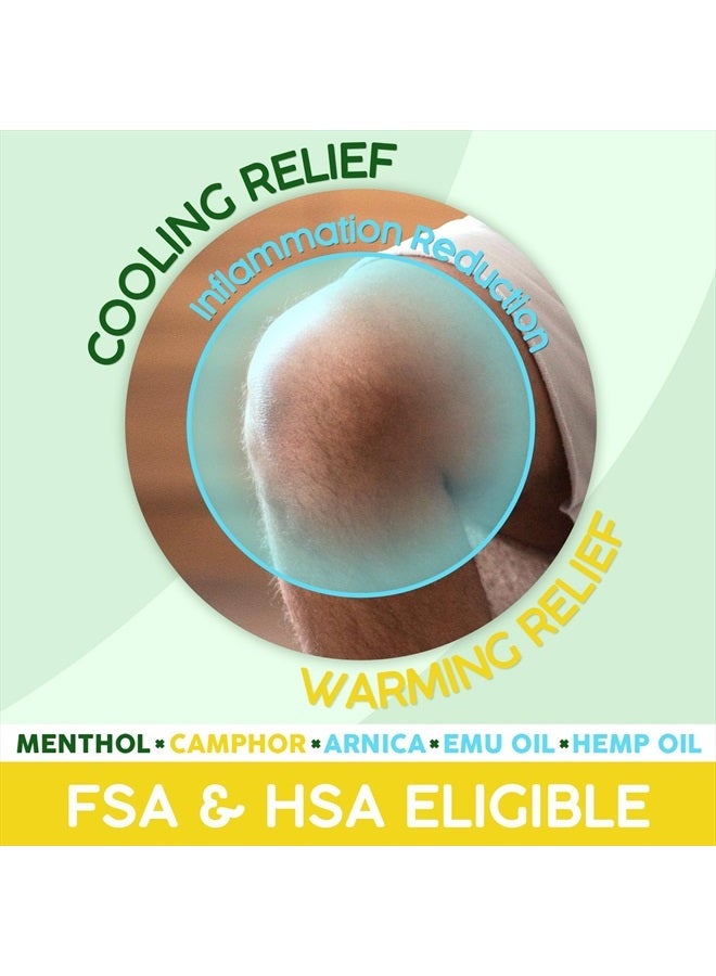 Ebanel Menthol Arnica Gel Pain Relief Cream with Hemp Oil, Emu Oil, MSM, Camphor, Vitamin B6, Boswellia, Bruise Cream Muscle Rub for Arthritis, Strains, Sprains, Joint Pain - Image 2