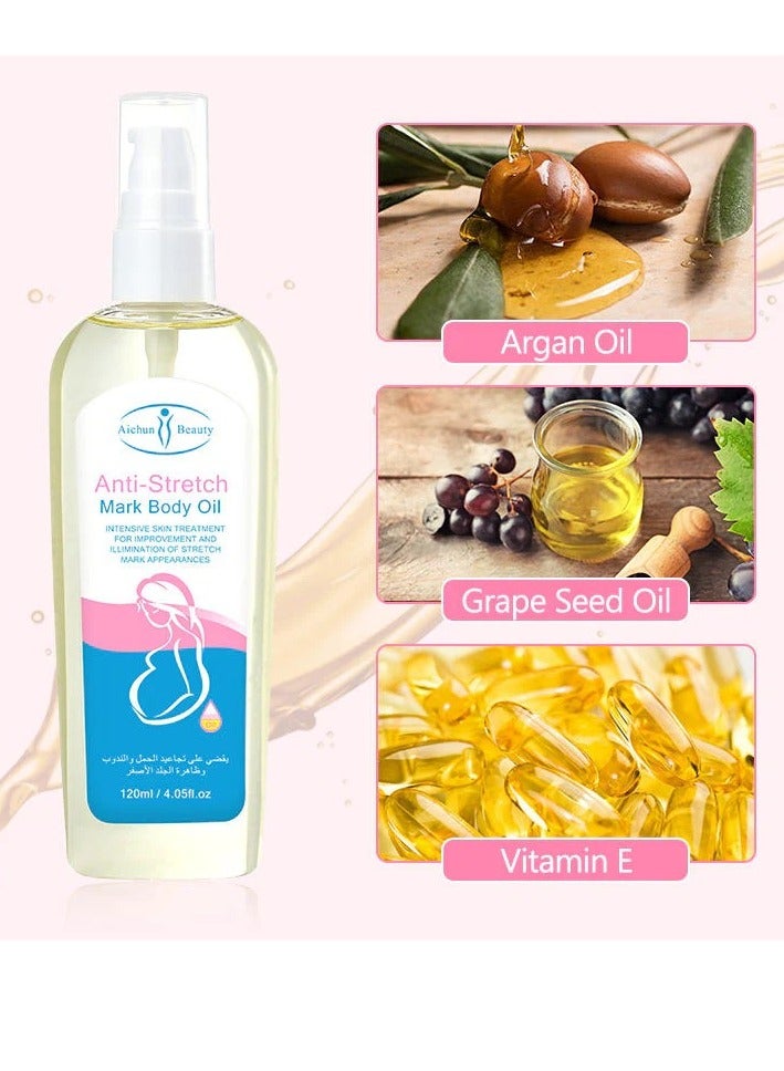 Aichun beauty Anti Stretch Mark Body Oil 120ml Natural Skin Firming and Hydrating Oil for Scars and Stretch Marks - Image 2
