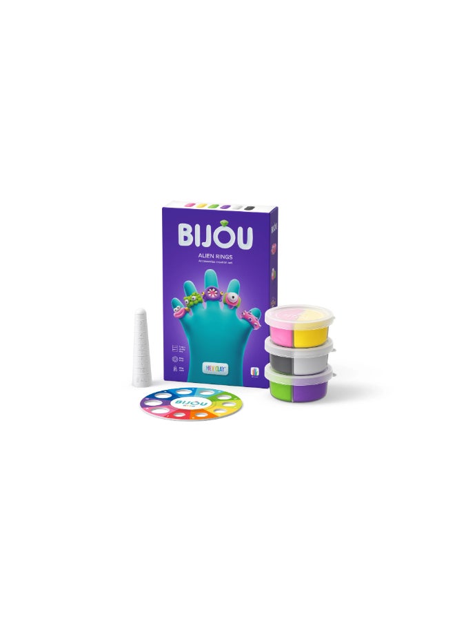 HEY CLAY ALIEN RINGS Colourful modelling air-dry clay, 3 cans with fun interactive app for kids 3 years + - Image 3