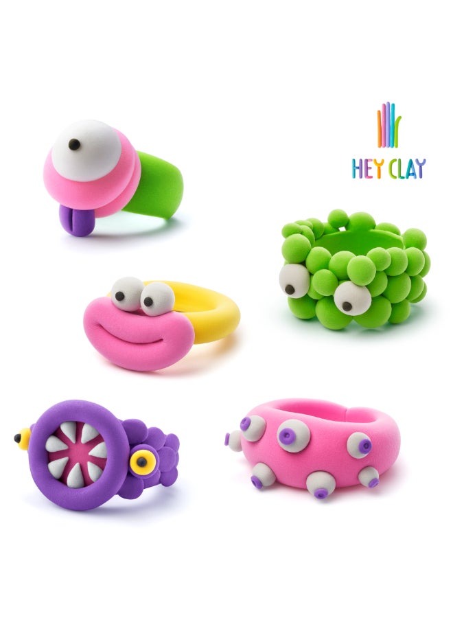 HEY CLAY ALIEN RINGS Colourful modelling air-dry clay, 3 cans with fun interactive app for kids 3 years + - Image 5