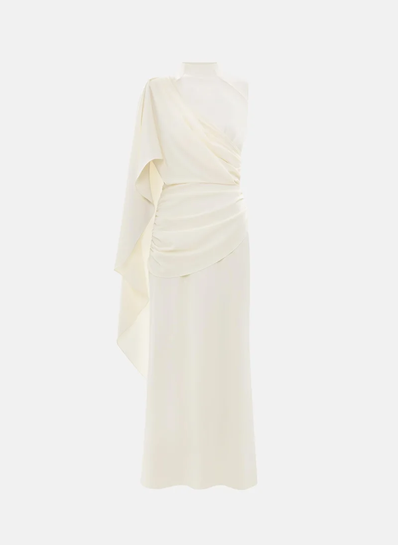 Lichi Maxi dress with one-shoulder draping