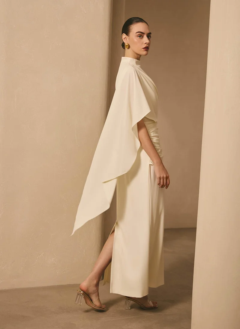 Lichi  Maxi dress with one-shoulder draping for Women | Best Price UAE