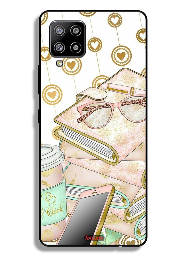 Tolwak Samsung Galaxy A42 5G Protective Case Cover Glasses On Books - Image 1