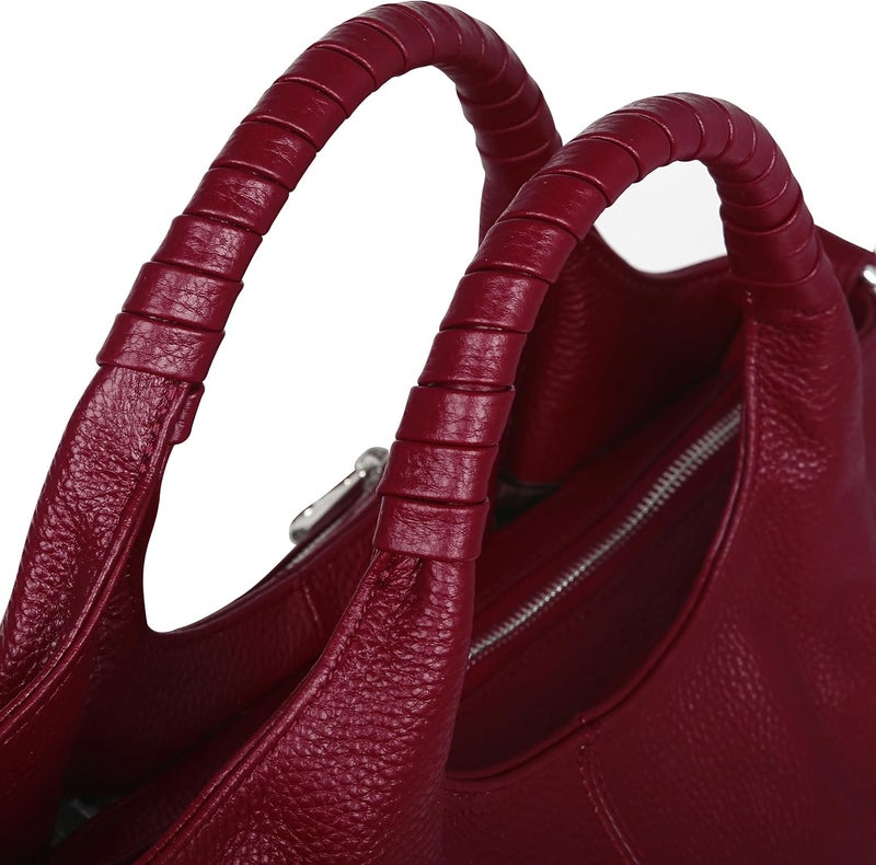 Iswee Genuine Leather Shoulder Bags Purses and Handbags for Women Satchel Designer Cross Body Hobo Medium Size Tote - Image 4
