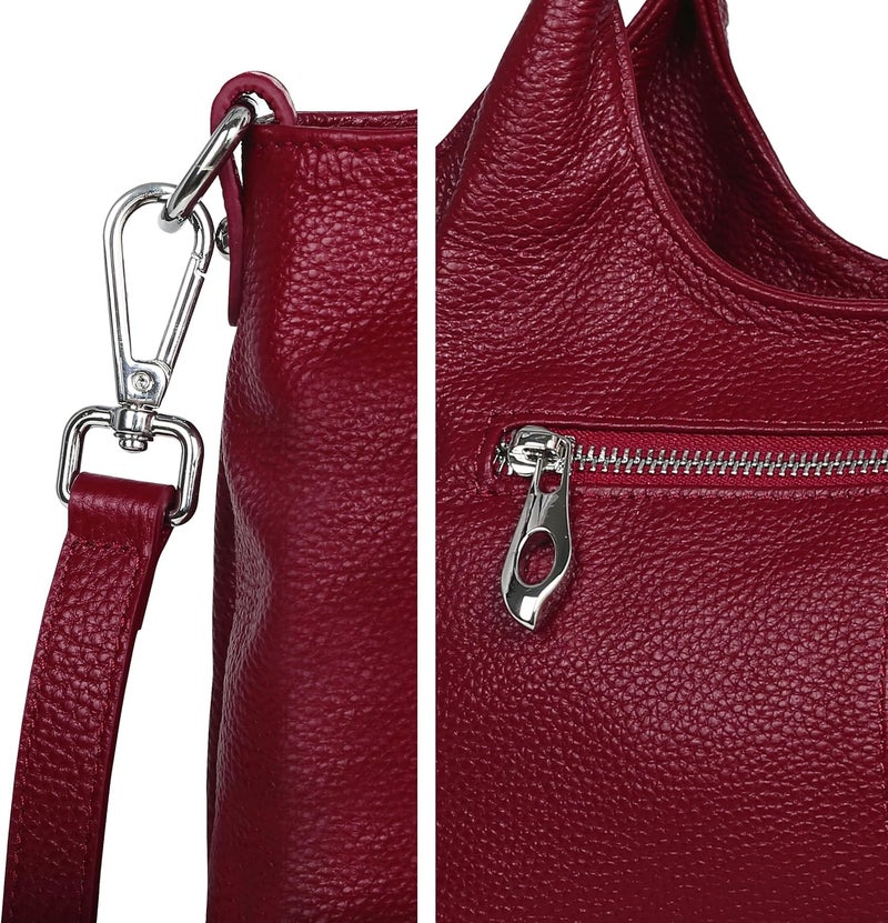 Iswee Genuine Leather Shoulder Bags Purses and Handbags for Women Satchel Designer Cross Body Hobo Medium Size Tote - Image 5