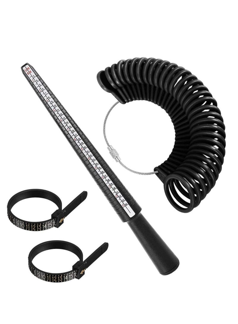 Suntown Ring Size Measuring Tool with Plastic Ring Mandrel & Perect Professionals Ring Sizer Guage, Size Stick Jewelry Mandrel and Ring Gauge Finger Size for Jewelry Making, Aluminum Ring Mandrel. - Image 1