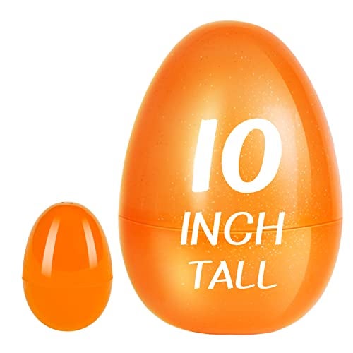 Shemira 12 PCS 10 Jumbo Plastic Easter Eggs Fillable Empty Easter Egg Hunt Party Favor Decoration - Image 5