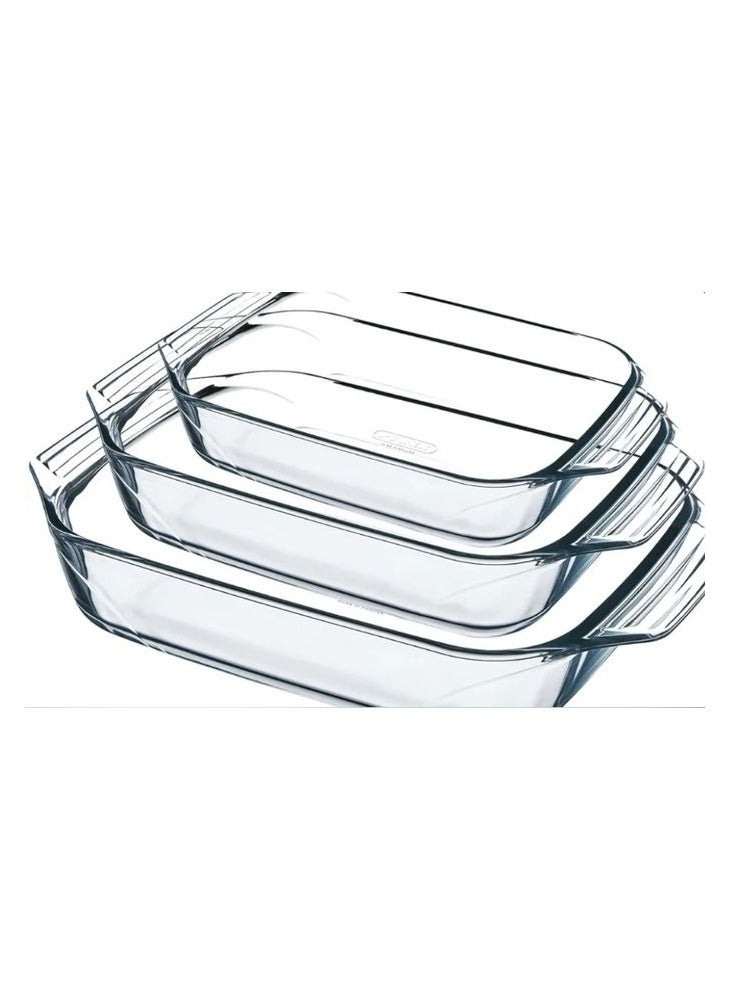 Generic Pyrex® Rectangular Oven Dishes Set Made in France - 3 pieces  - Image 1