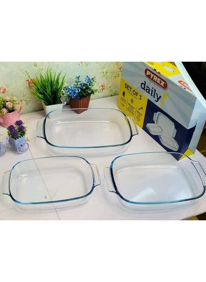 Generic Pyrex® Rectangular Oven Dishes Set Made in France - 3 pieces  - Image 3
