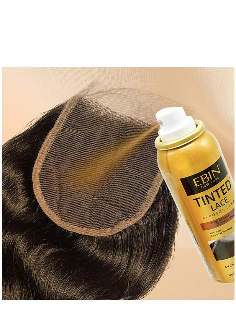 EBIN NEW YORK TINTED LACE AEROSOL SPRAY-LIGHT WARM BROWN 150 ML  - Image 2