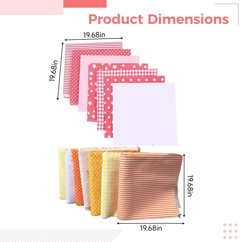 50X50Cm Floral Cotton Fabric Squares Pre Cut Patchwork Sewing Quilting Craft - Image 5