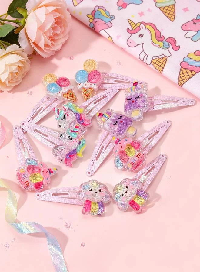 تايك تو Pack of 10 - Girls Glitter Unicorn Hair Accessories