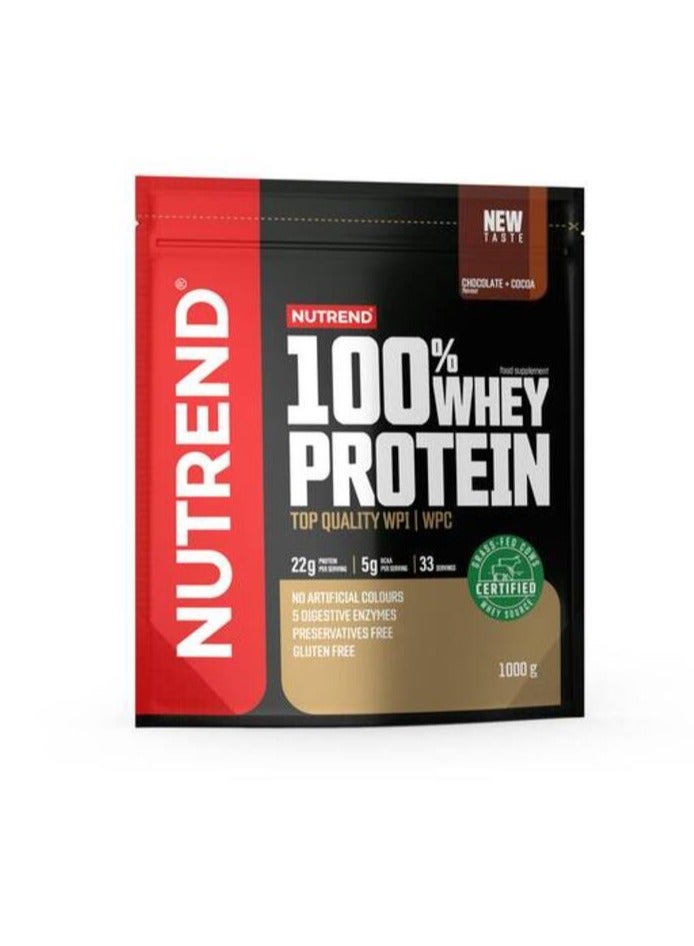نوتريند 100% بروتين مصل الحليب 33 حصة شوكولاتة + كاكاو 1 كجم