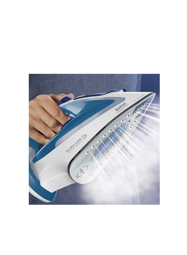 Tefal Easygliss Plus Steam Iron - 2700W, 220gmin, Durilium Soleplate, Blue and White - FV5751E2 270 ml 2700 W FV5751E2 Blue - Image 4