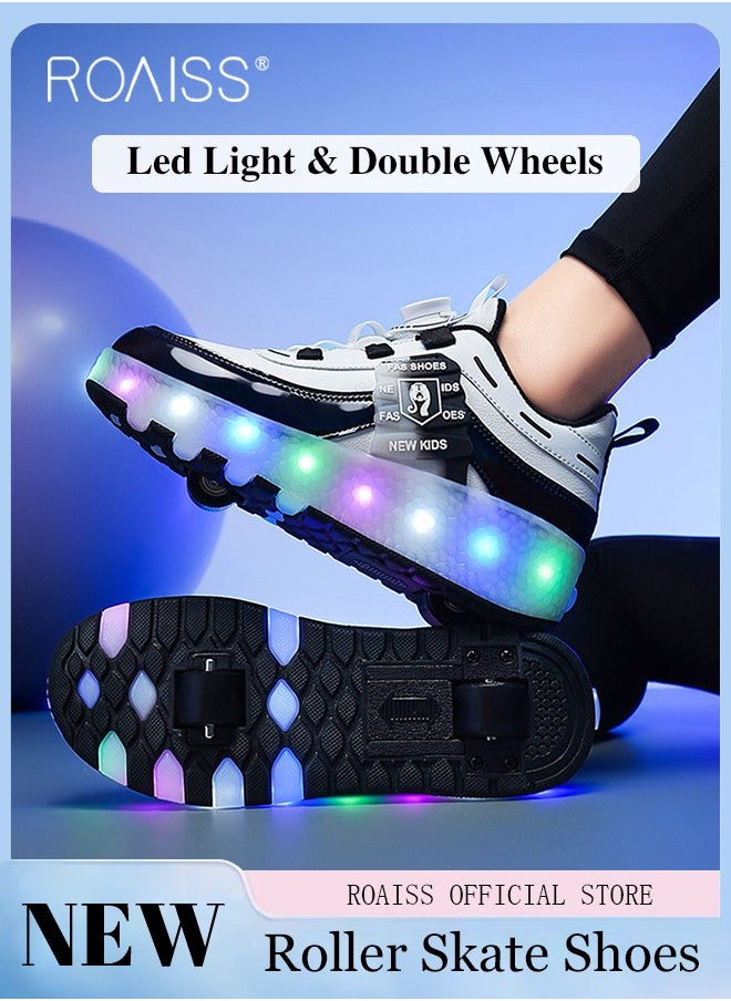 Kids Unisex Double Wheel Roller Skates Shoes LED Light Multimode Adjustable Rechargeable Sneakers for Children Boys and Girls Outdoors Luminous Shoes with Multifunction Detachable Roll Wheels - pzsku/Z25187A1D81C219E5F5E7Z/45/_/1722673375/e2f590cf-2300-45c0-ae89-75e5118d16de