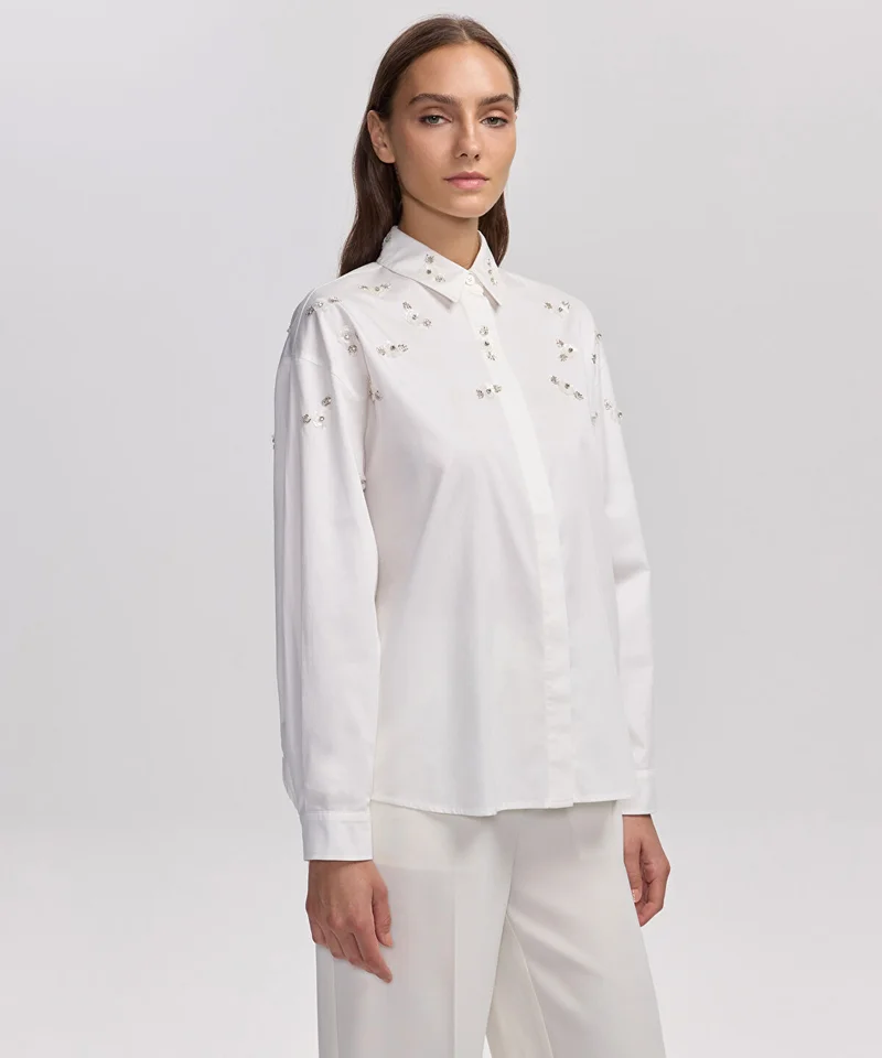 Ipekyol Embroidered Poplin Shirt