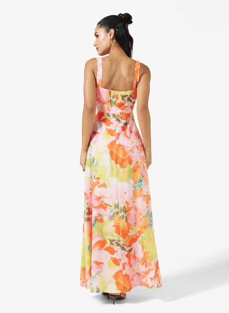 جينجر فستان - بنقشة الزهور بياقة مربعة - Image 2