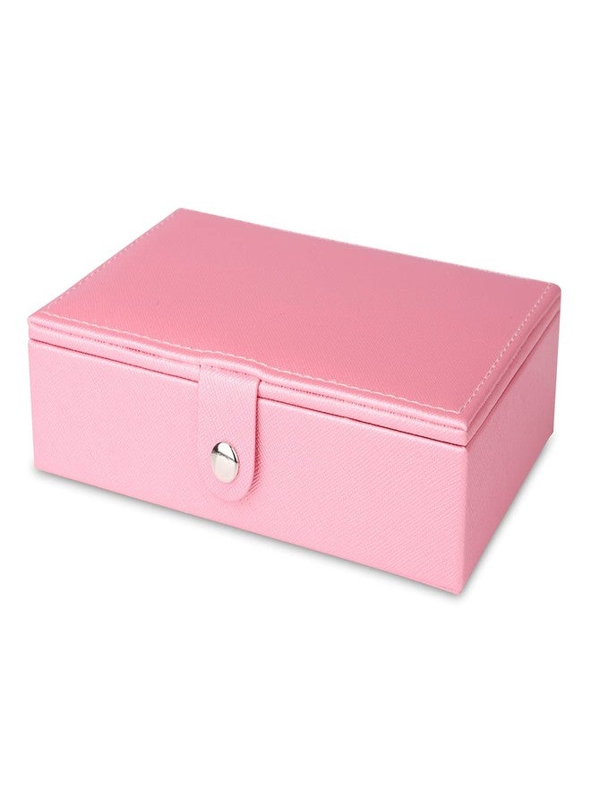 NFI essentials Polyurethane Mini Pu Jewelery Organiser Box, Small Organizer Display Storage Jewellery Case For Ring, Pendant, Earring, Necklace, Bracelet (Mp), Pink - Image 5