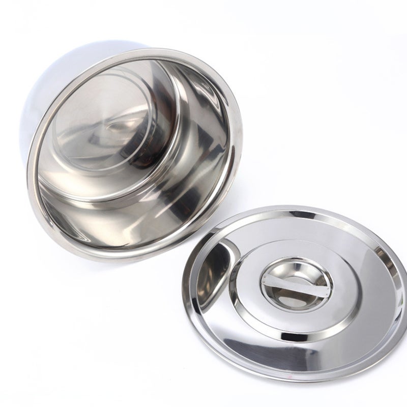 3Pcs Stainless Steel Large Capacity Soup Bowl Multifunctional Soup Pot Salad Mixing Food Container with Lid ( ) - Image 2