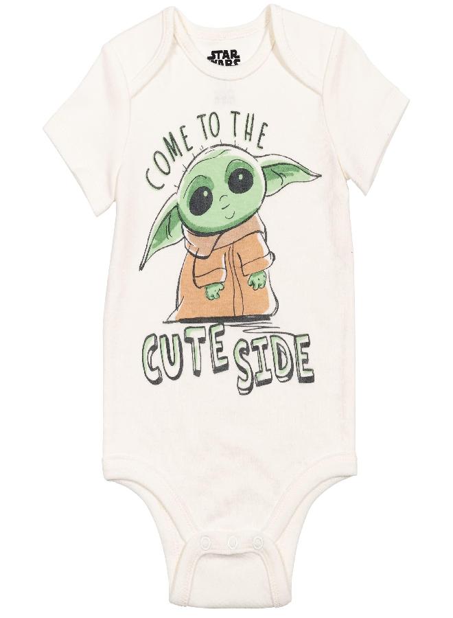 STAR WARS STAR WARS Mandalorian Baby Yoda Baby Boys 3 Piece Outfit Set: Bodysuit Pants Hat 3-6 Months - Image 2