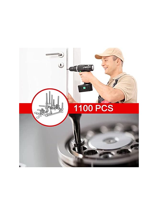 promass 1110pcs M3 Stainless Steel Screws Bolts Nuts Lock and Flat Gasket Washers Assortment Kit, Precise Metric Screws and Nuts Set, with 1Piece Hex Keys for Free, included Tool Box - Image 4
