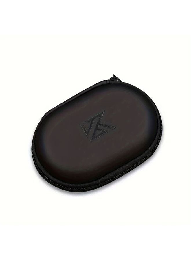 Black Oval Headphone Storage Bag Lightweight Flexible Anti Pressure Travel Case - Image 1