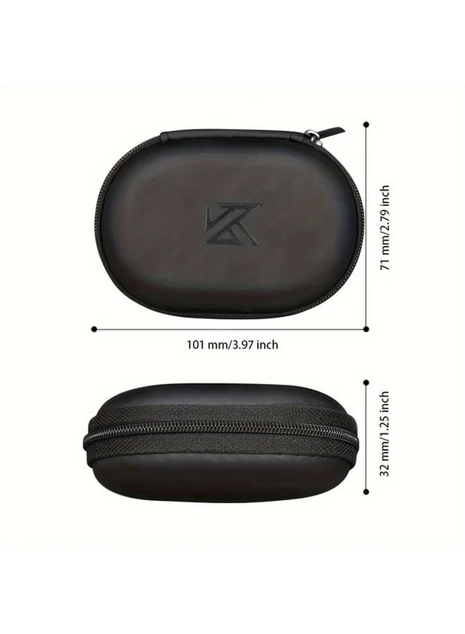 Black Oval Headphone Storage Bag Lightweight Flexible Anti Pressure Travel Case - Image 3