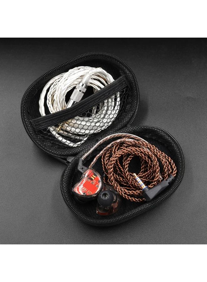 Black Oval Headphone Storage Bag Lightweight Flexible Anti Pressure Travel Case - Image 5